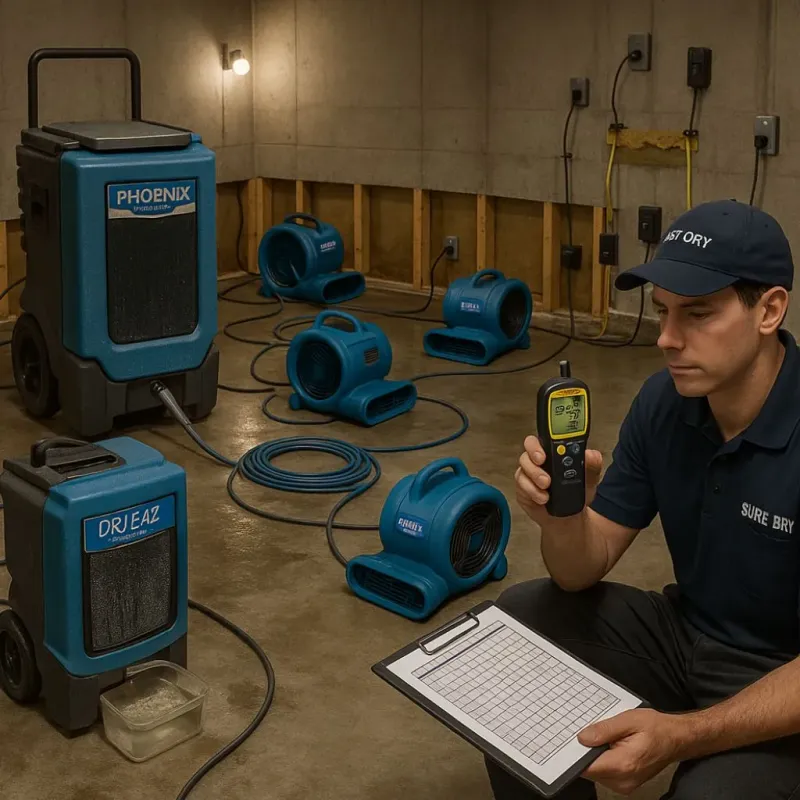 Structural Drying and Dehumidification process in Shiloh, OH